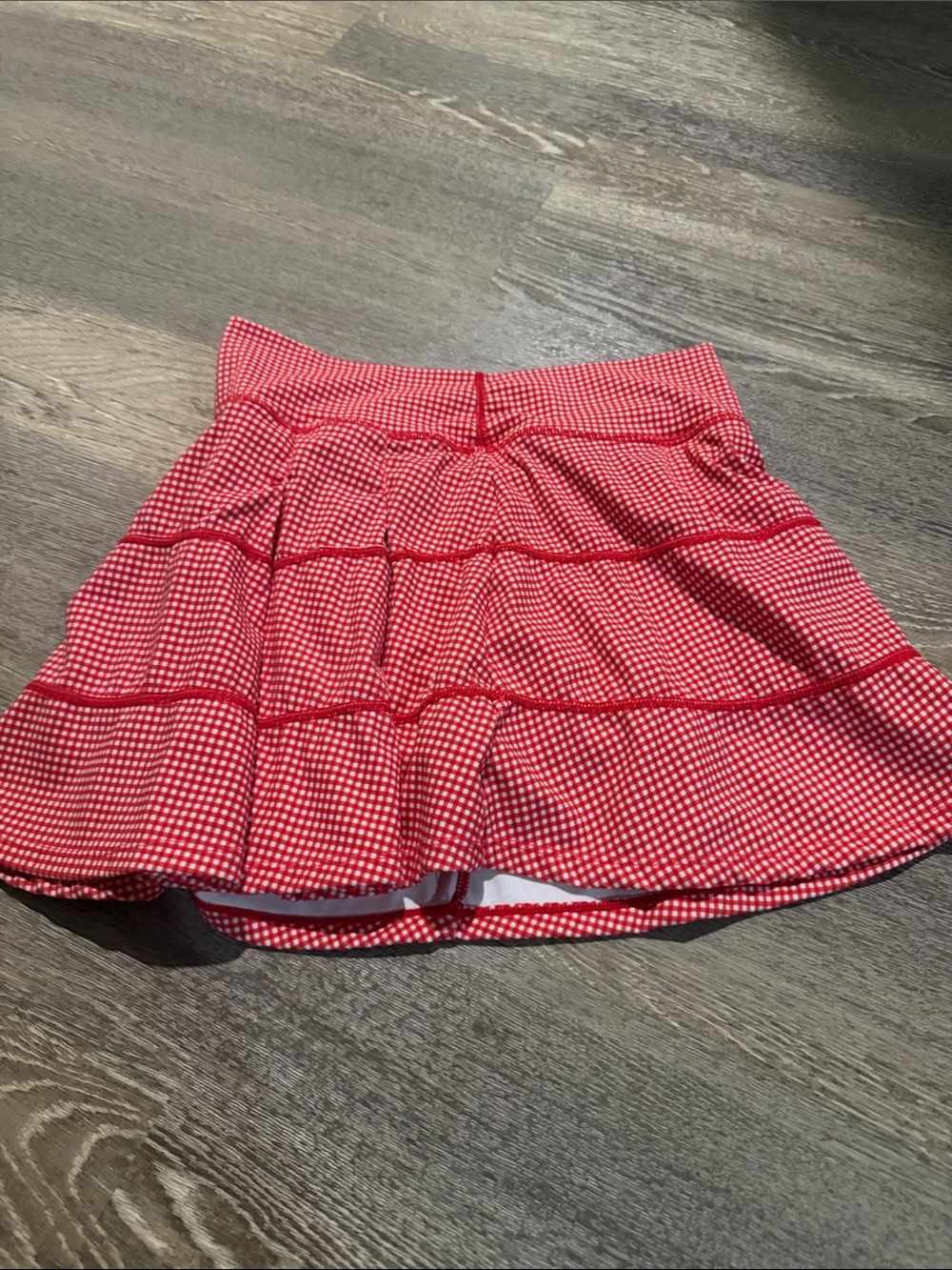 Altar'd State Red Gingham Tiered Skater Skirt